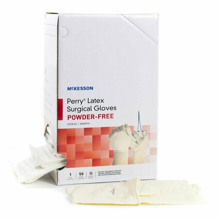 MCKESSON PERRY PERFORMANCE PLUS Latex Surgical Gloves, 9 mil Palm, Latex, Powder-Free, 8.5, 400 PK, Cream 20-1085N